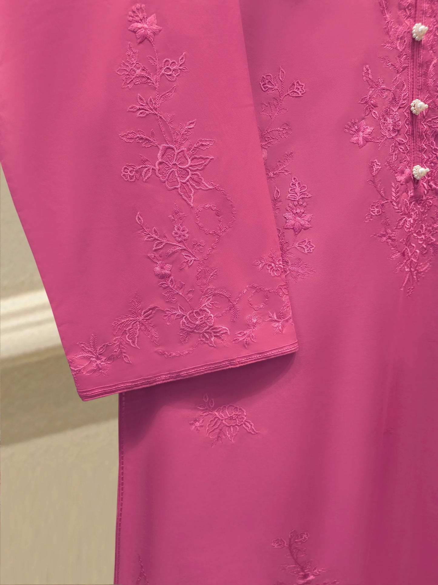 2 Piece - Embroidered Cambric Suit