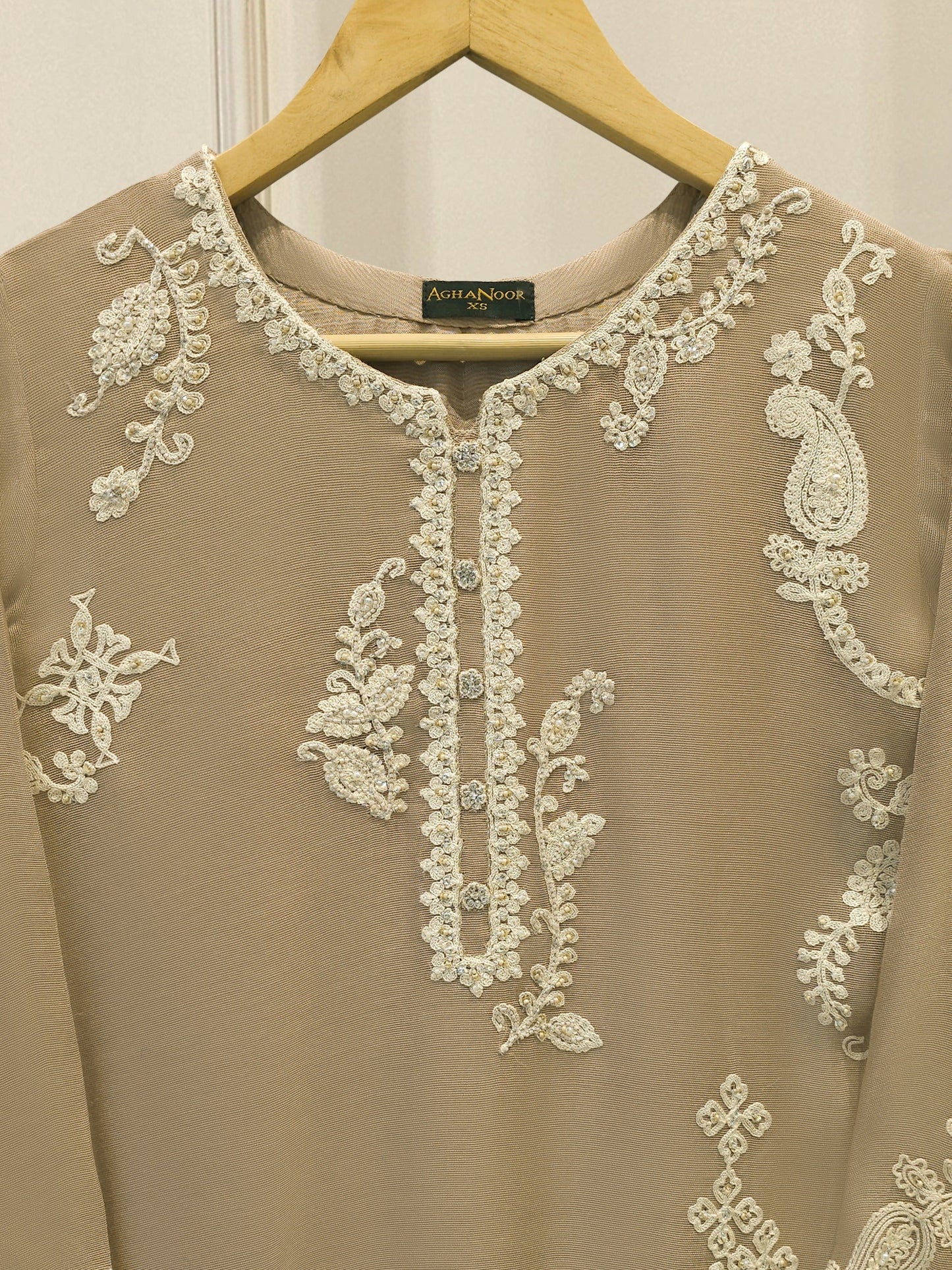 Pure Embroidered Cotton Net Suit | 2 Piece