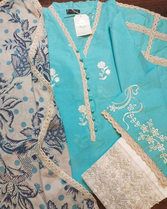 Pure lawn embroidery shirt