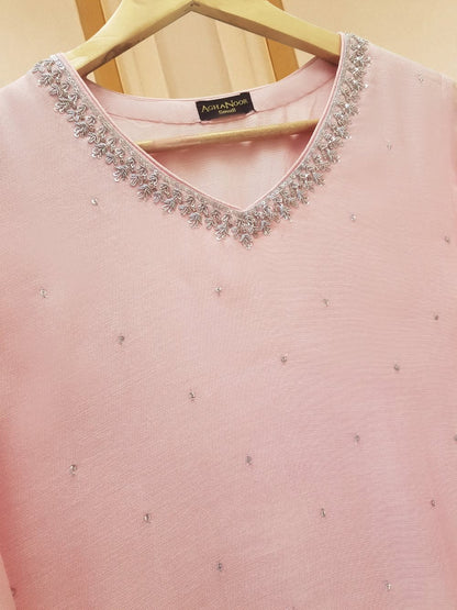 3 PIECE - PURE COTTON NET EMBROIDERED SUIT