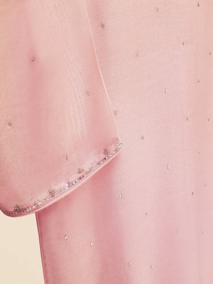 3 PIECE - PURE COTTON NET EMBROIDERED SUIT