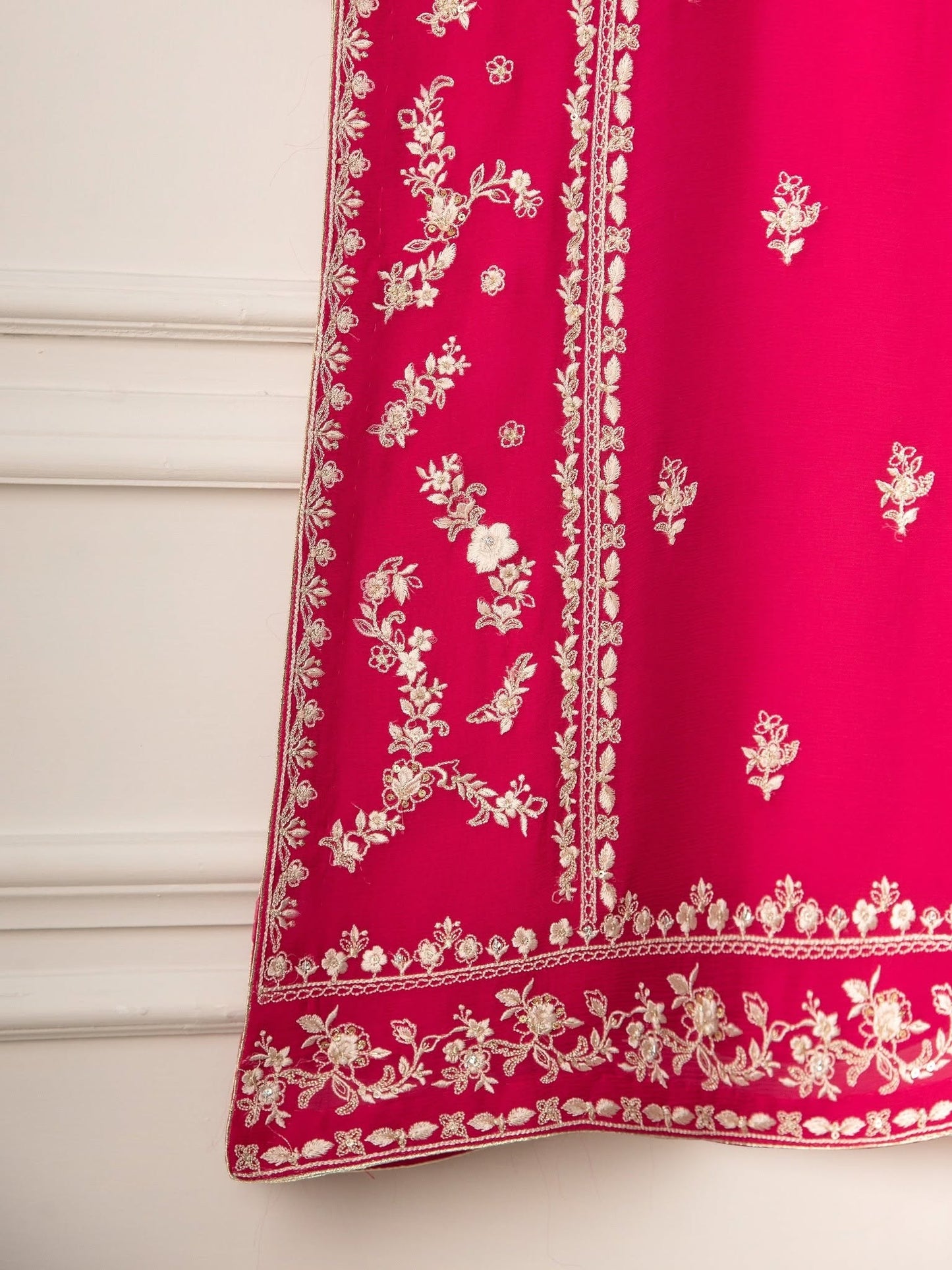 2 Piece - Pure Chiffon Embroidered Suit