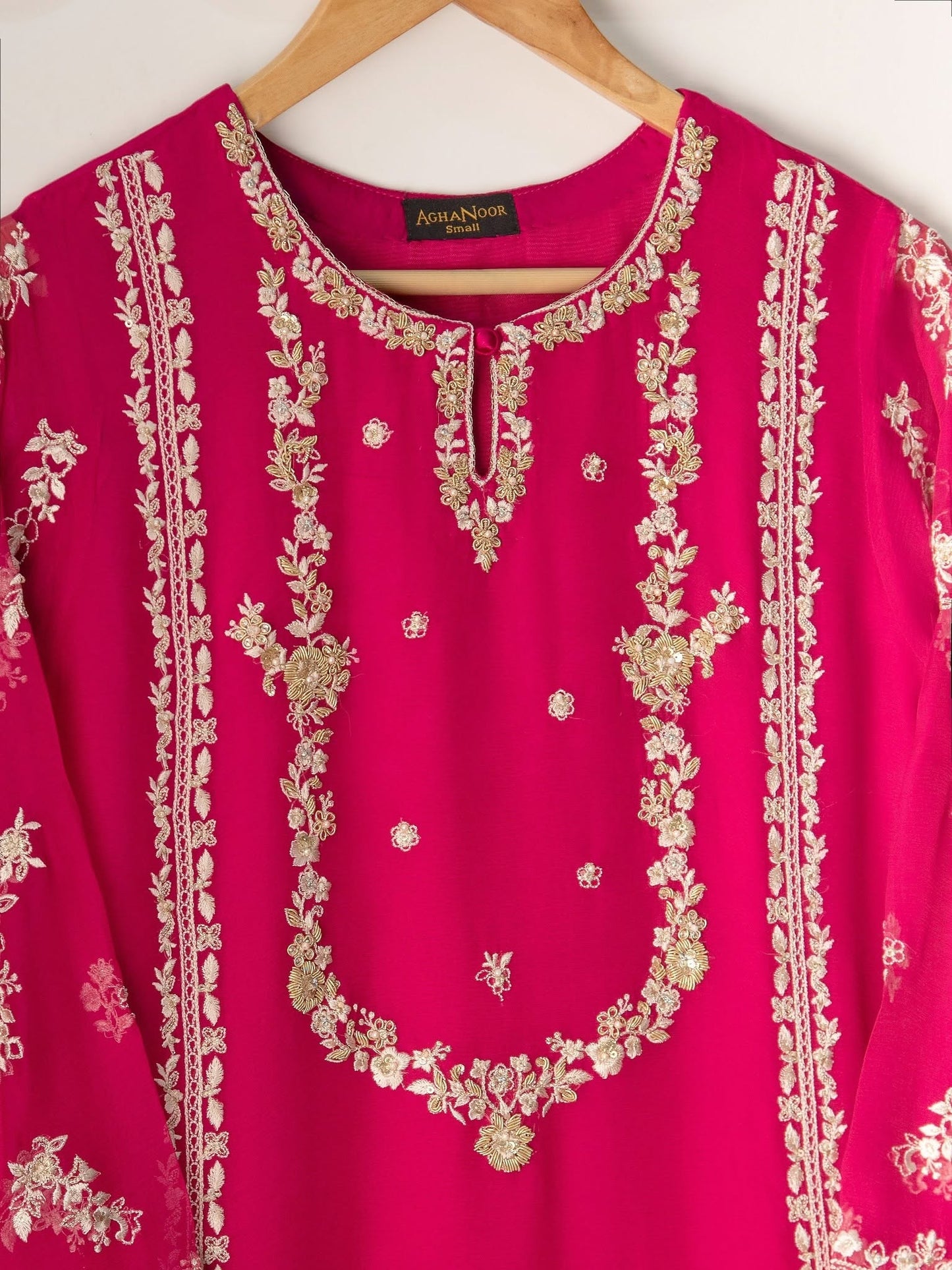2 Piece - Pure Chiffon Embroidered Suit