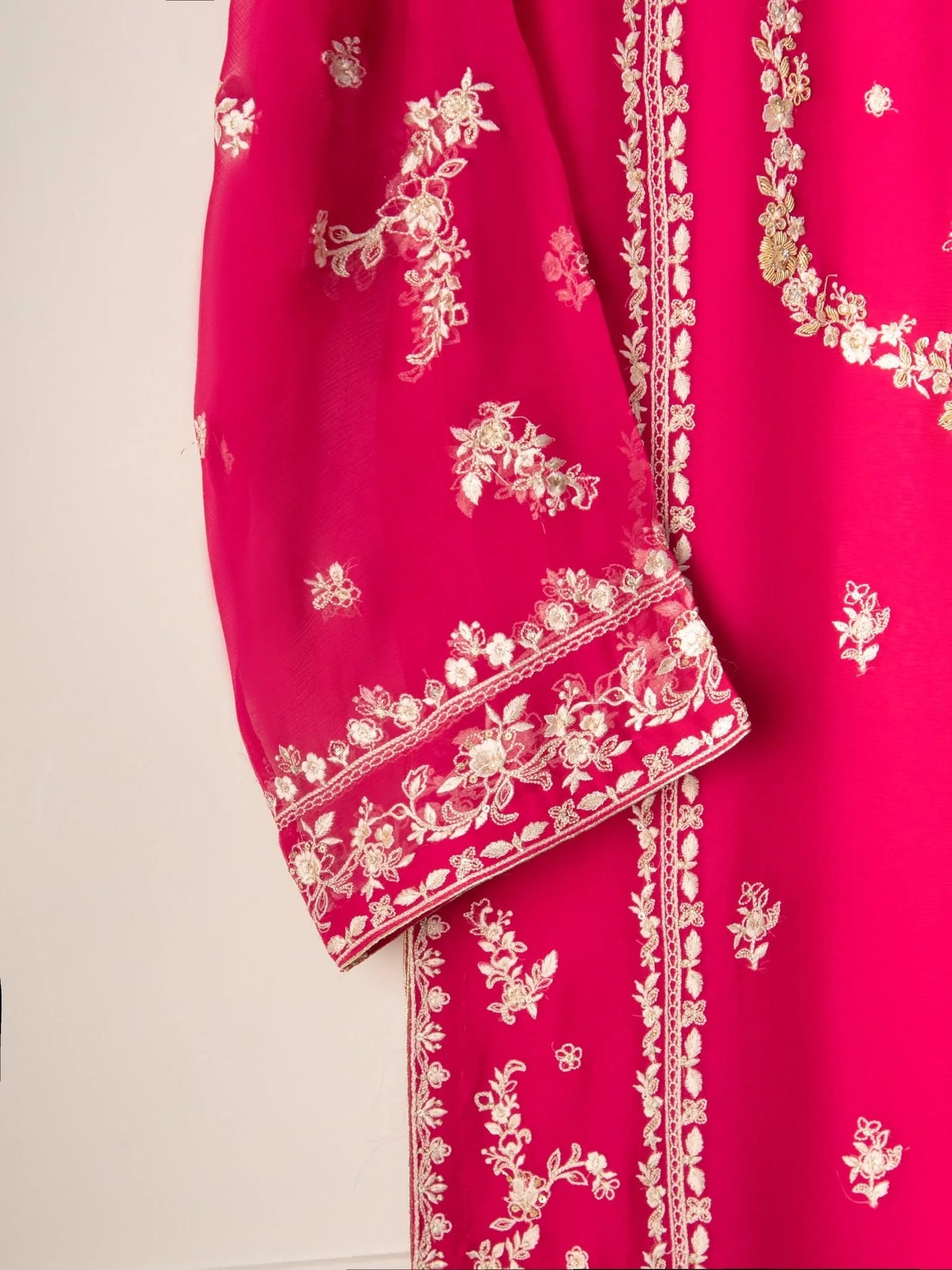 2 Piece - Pure Chiffon Embroidered Suit