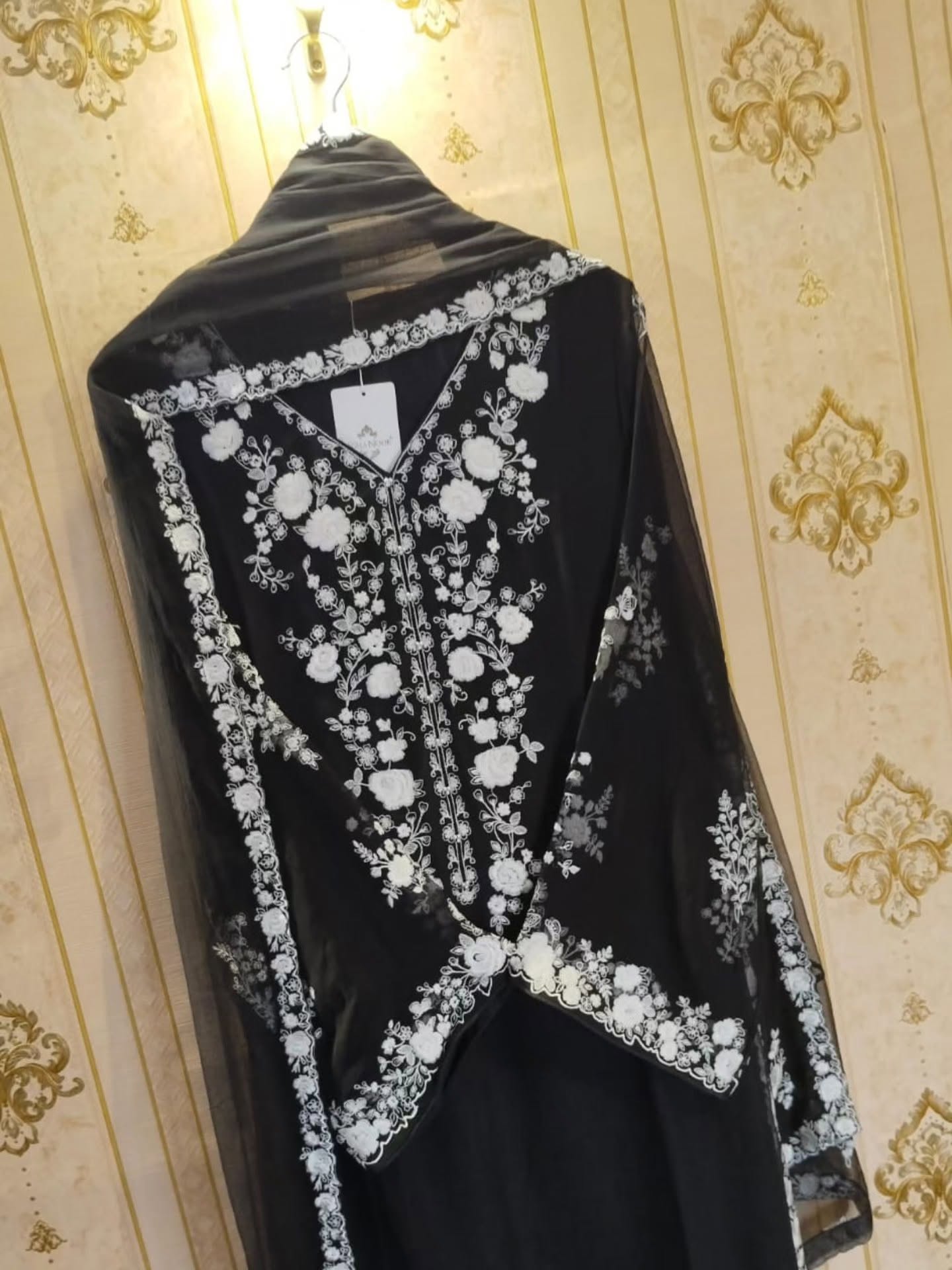 pure chiffon embroidery shirt with chiffon embroidery