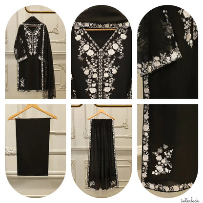 pure chiffon embroidery shirt with chiffon embroidery