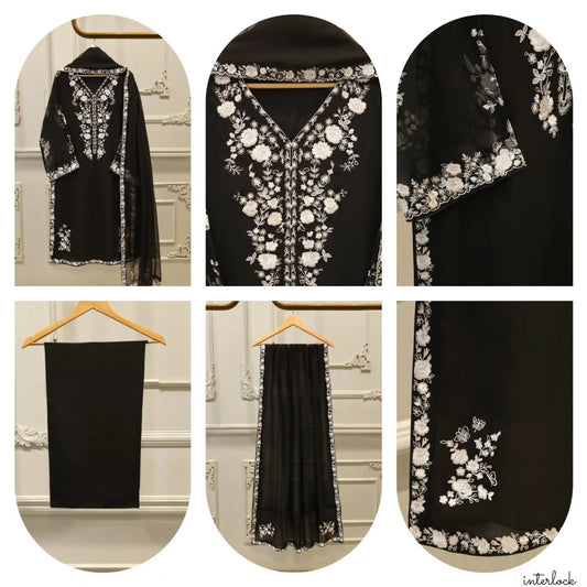 pure chiffon embroidery shirt with chiffon embroidery
