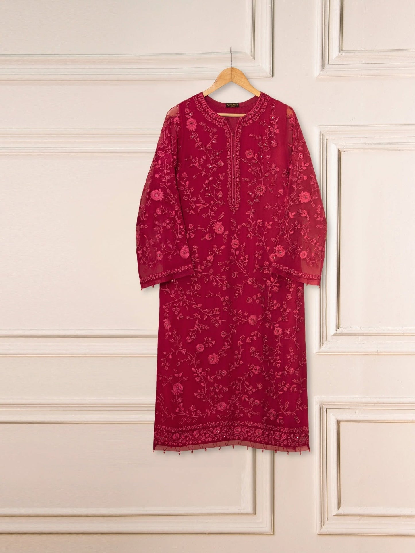 2 Piece - Pure Chiffon Embroidered Suit