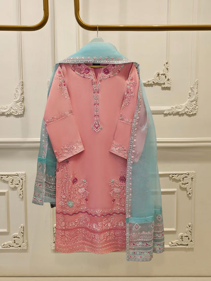 3 Piece - Pure Organza Embroidered Suit