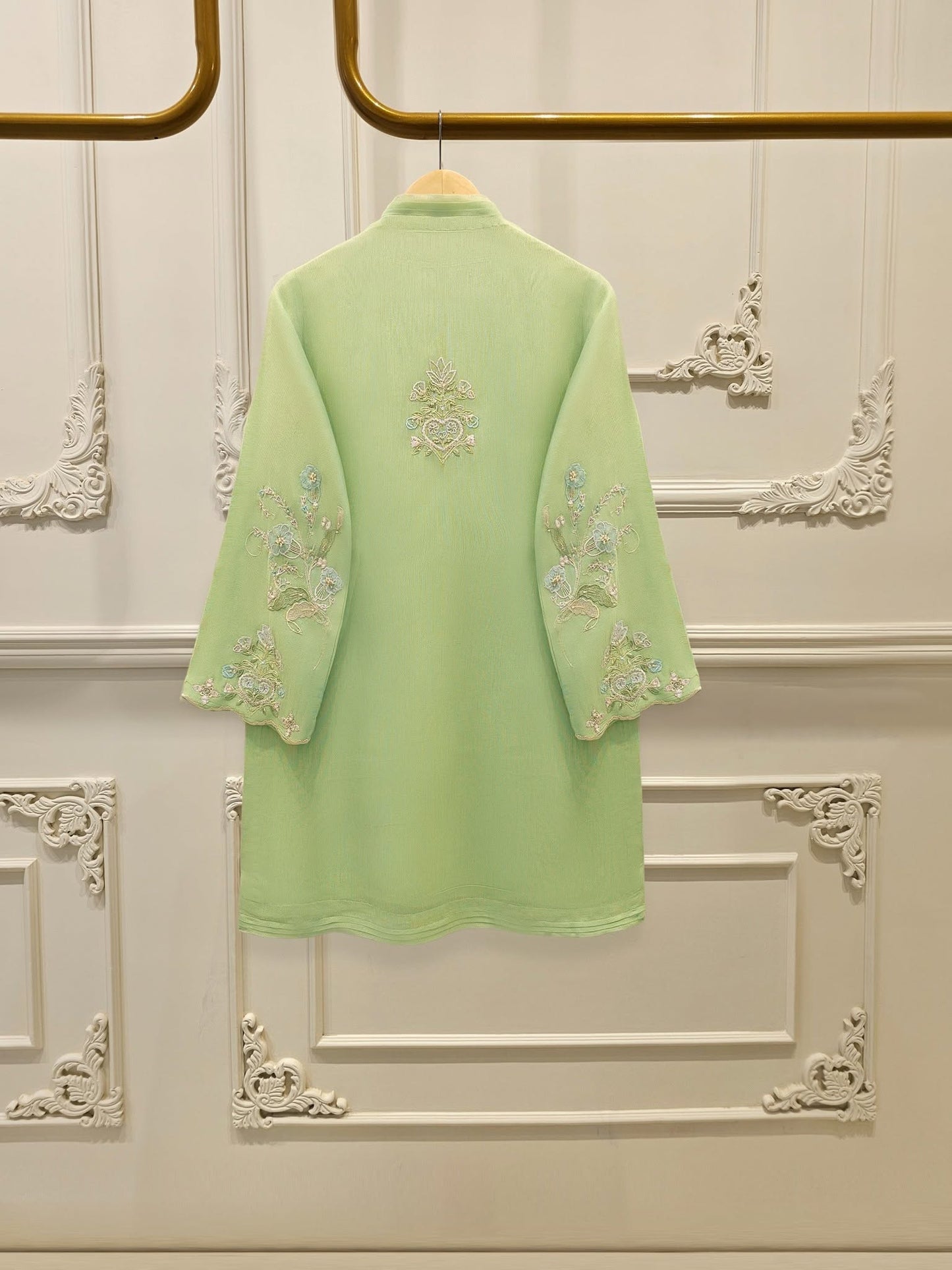 2 Piece - Pure Embroidered Cotton Net Suit