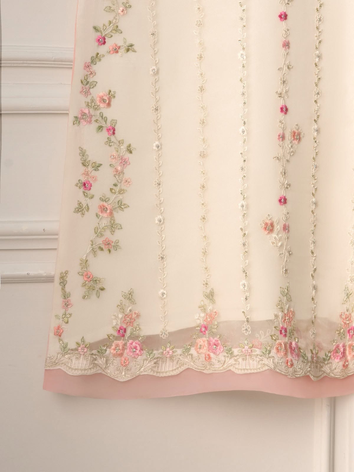 3 Piece- Pure Organza Embroidered Suit