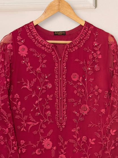 2 Piece - Pure Chiffon Embroidered Suit