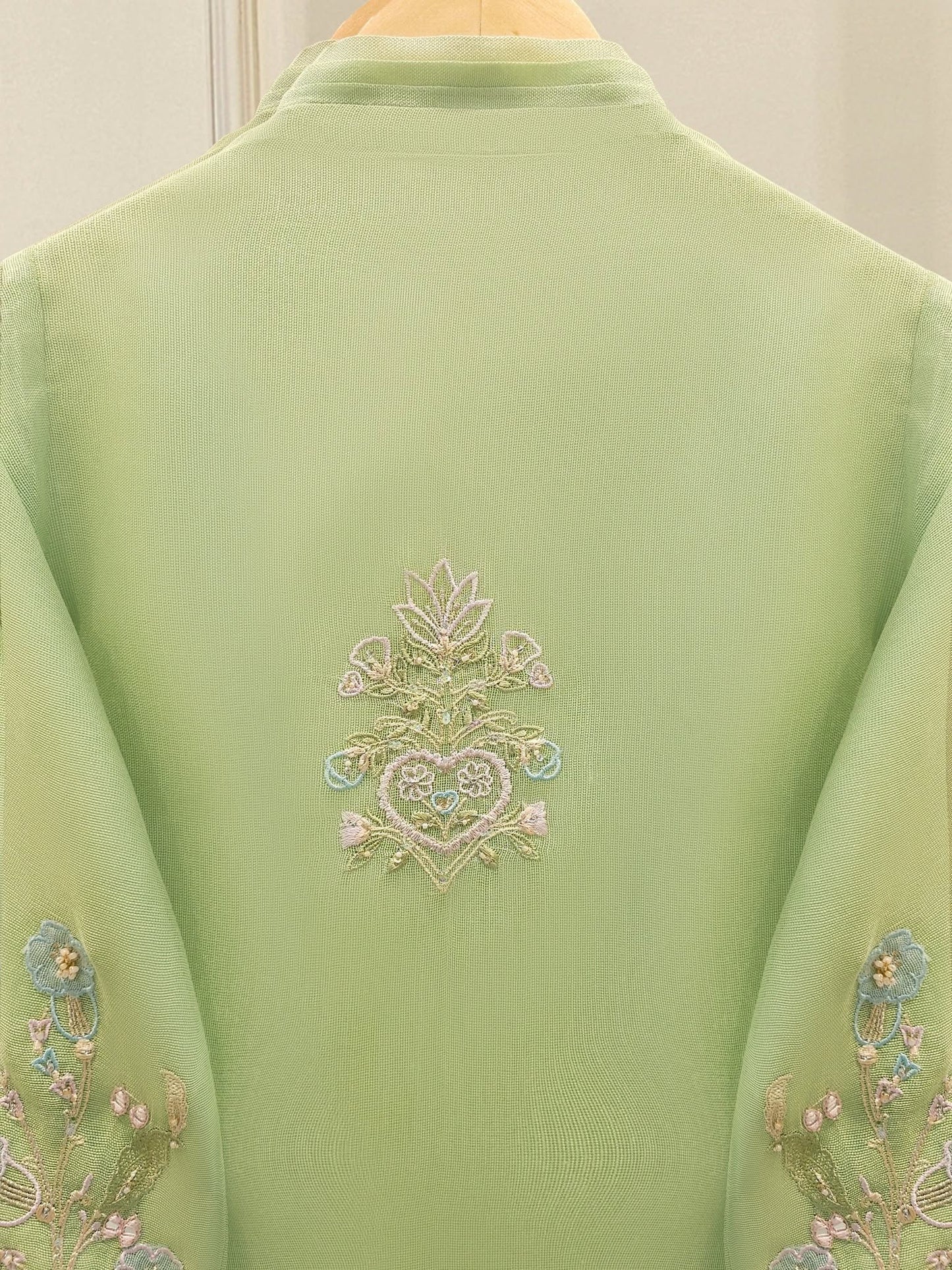 2 Piece - Pure Embroidered Cotton Net Suit