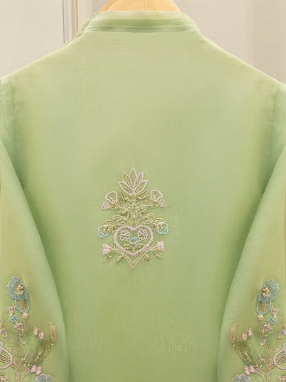 2 Piece - Pure Embroidered Cotton Net Suit