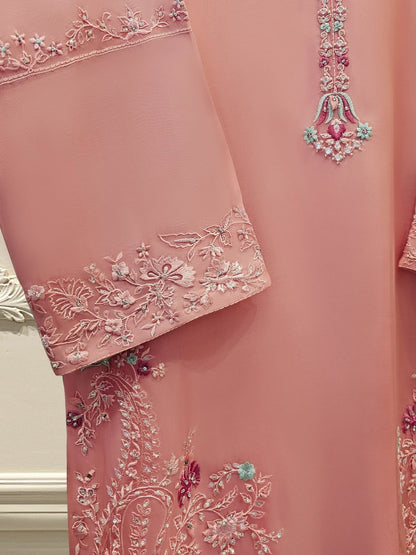 3 Piece - Pure Organza Embroidered Suit