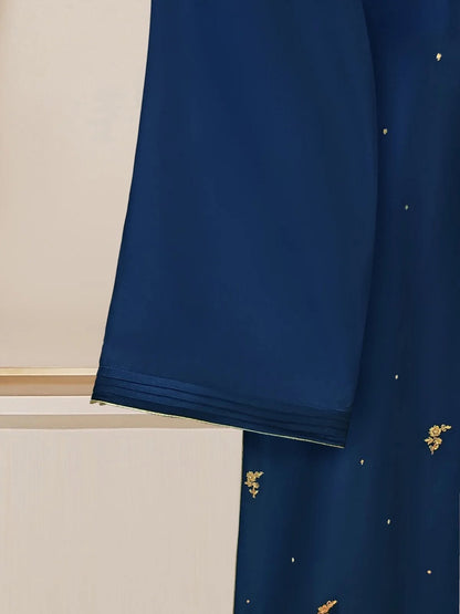 2 Piece- Pure Silk Net Embroidered Suit