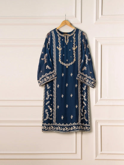 2 Piece - Pure Chiffon Embroidered Suit