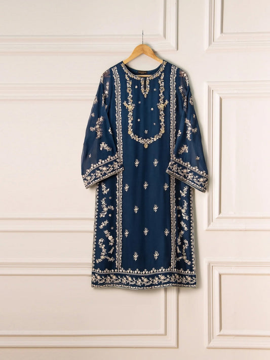 2 Piece - Pure Chiffon Embroidered Suit