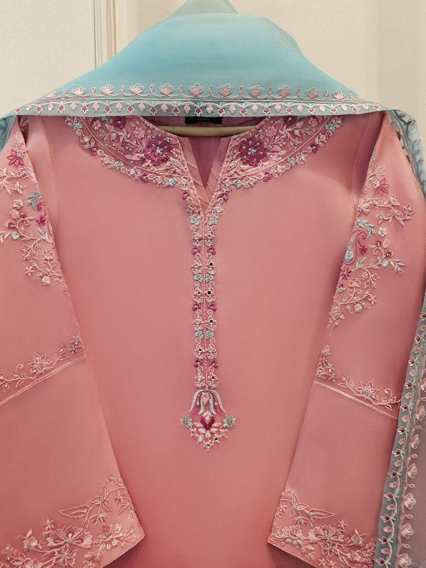 3 Piece - Pure Organza Embroidered Suit
