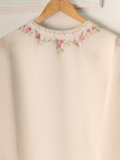 3 Piece- Pure Organza Embroidered Suit