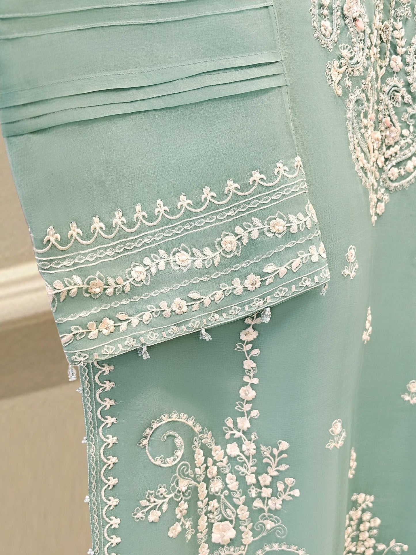 3 Piece - Pure Organza Embroidered Suit