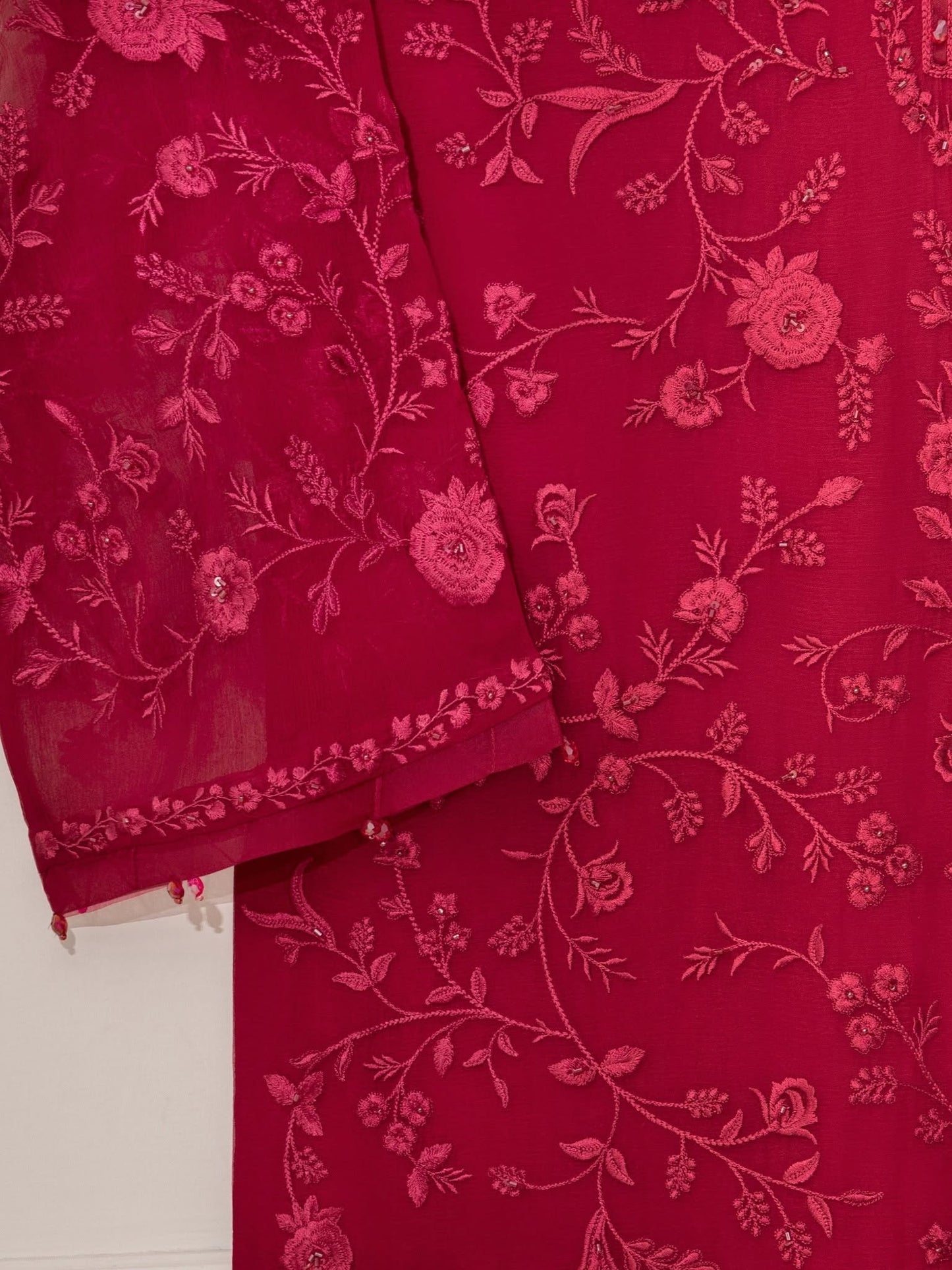 2 Piece - Pure Chiffon Embroidered Suit