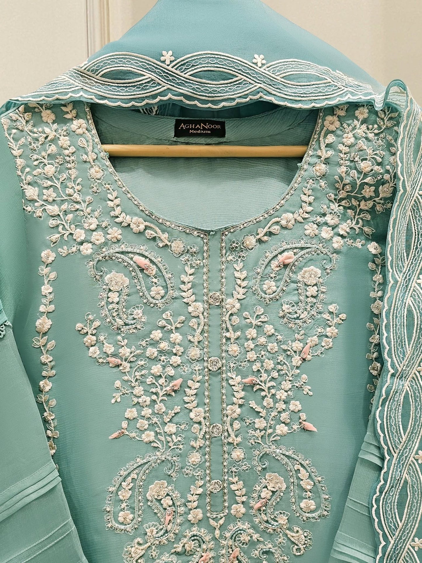 3 Piece - Pure Organza Embroidered Suit