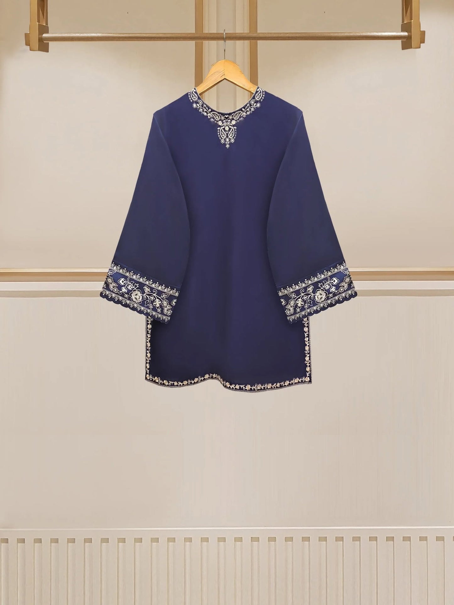 2 Piece - Embroidered Cambric Suit