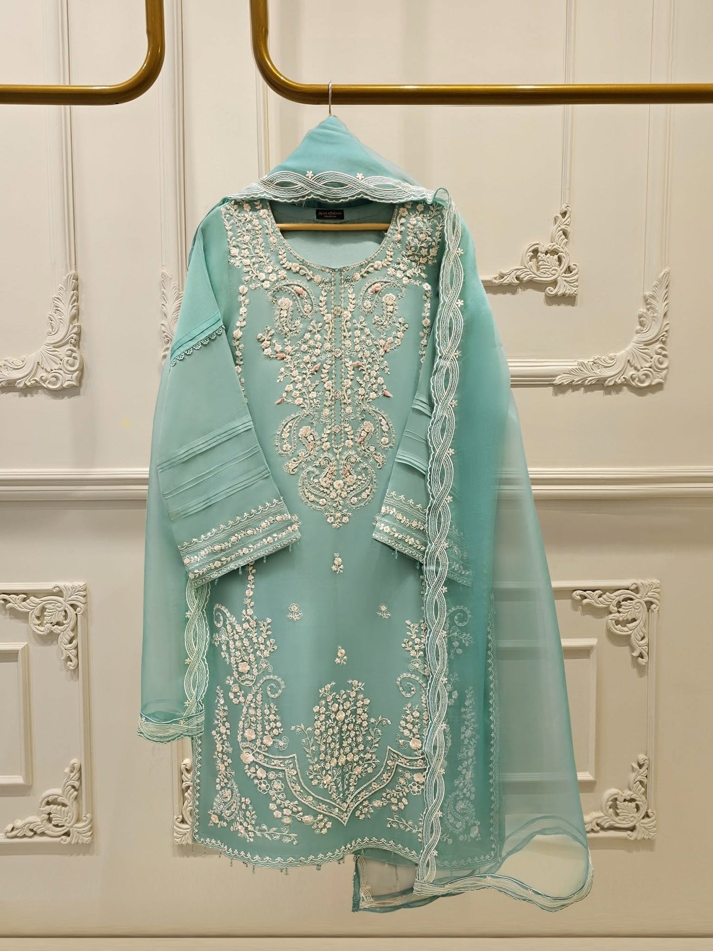 3 Piece - Pure Organza Embroidered Suit