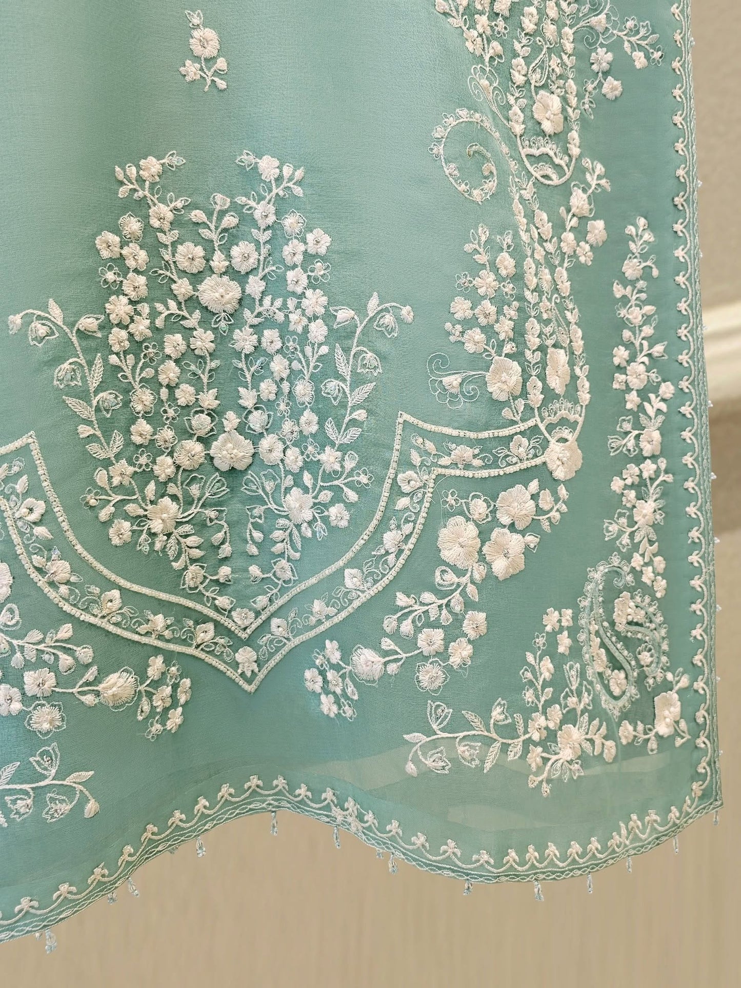3 Piece - Pure Organza Embroidered Suit