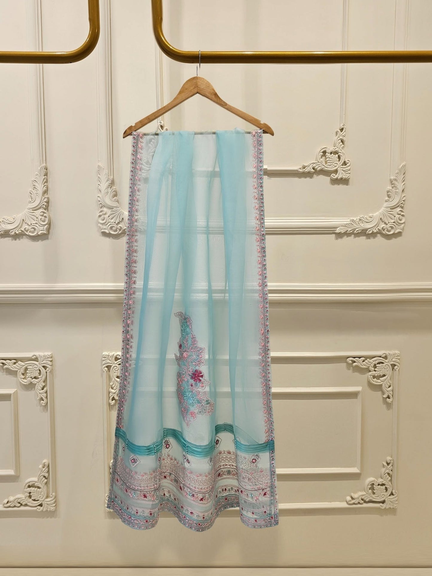 3 Piece - Pure Organza Embroidered Suit