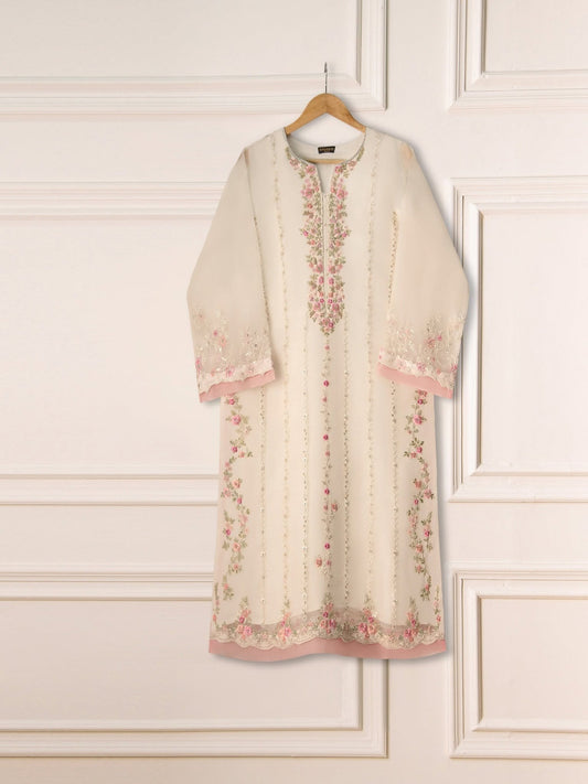 3 Piece- Pure Organza Embroidered Suit