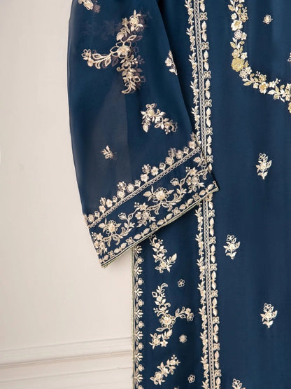 2 Piece - Pure Chiffon Embroidered Suit