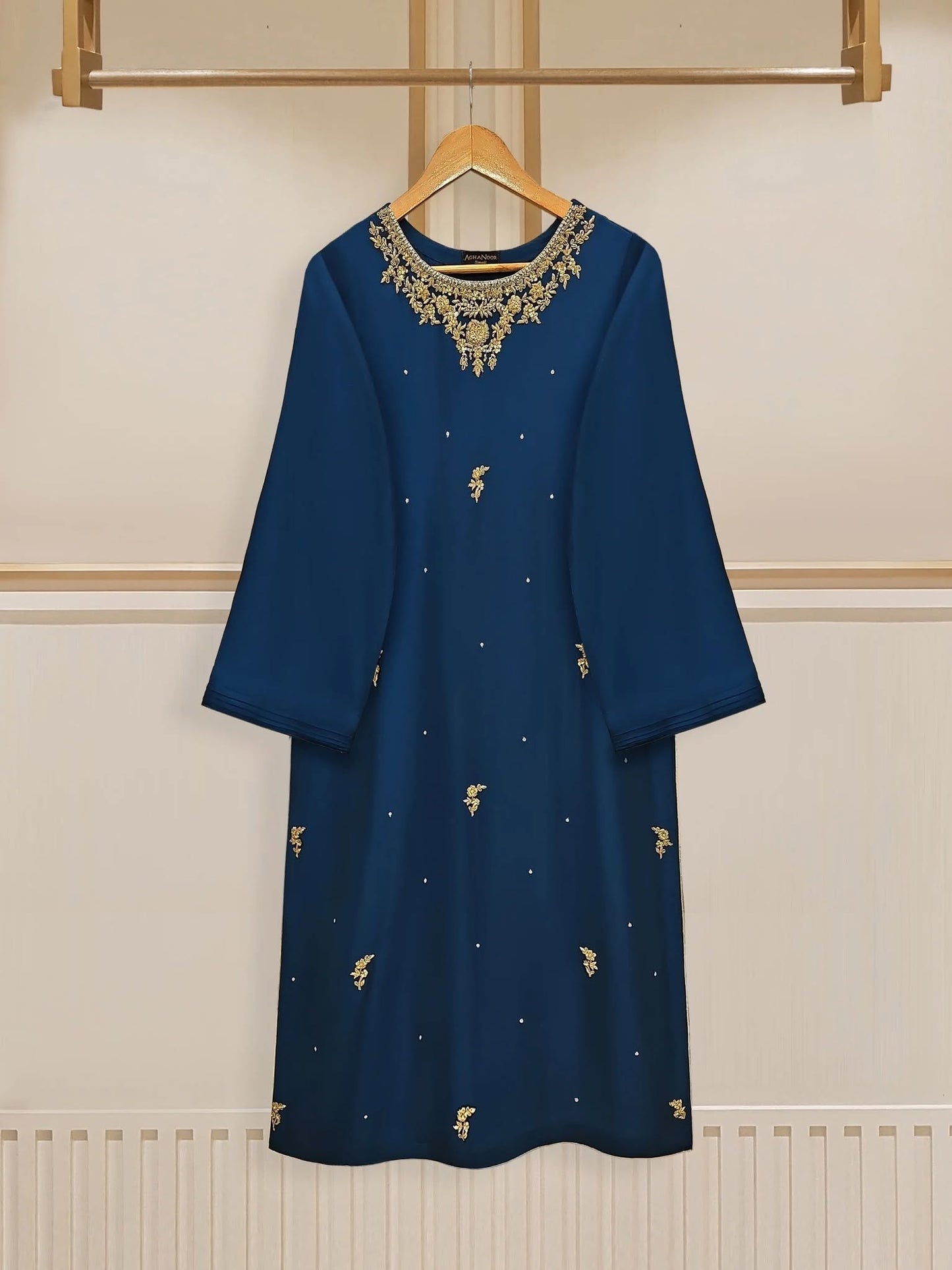 2 Piece- Pure Silk Net Embroidered Suit