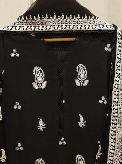 Pure Embroidered Cotton Net Suit | 3 Piece