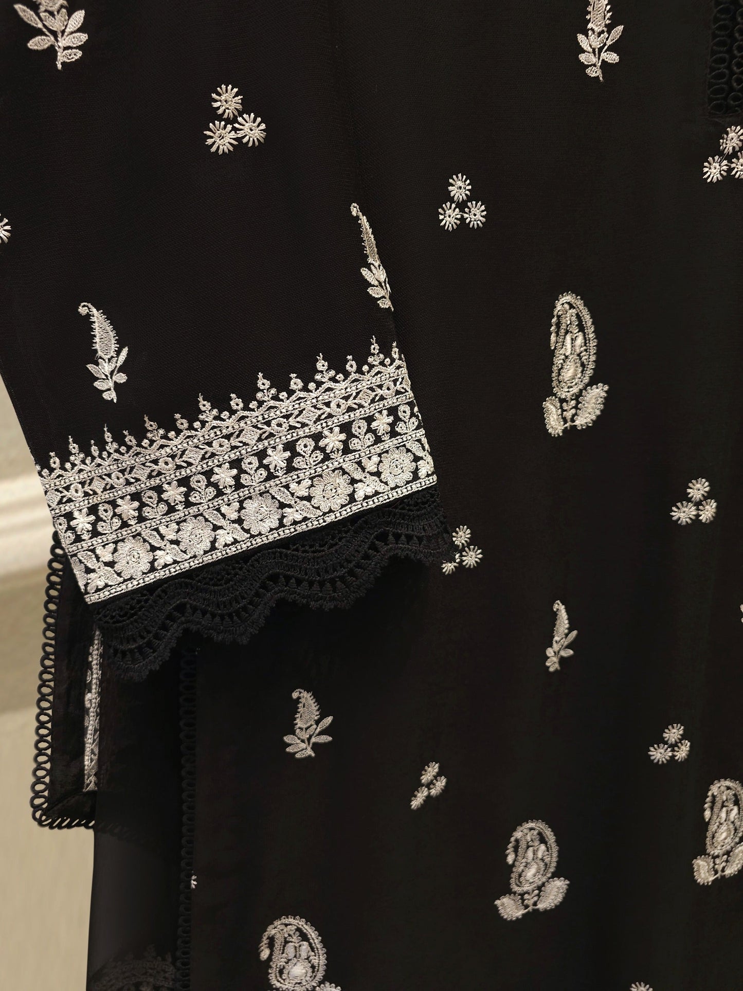 Pure Embroidered Cotton Net Suit | 3 Piece