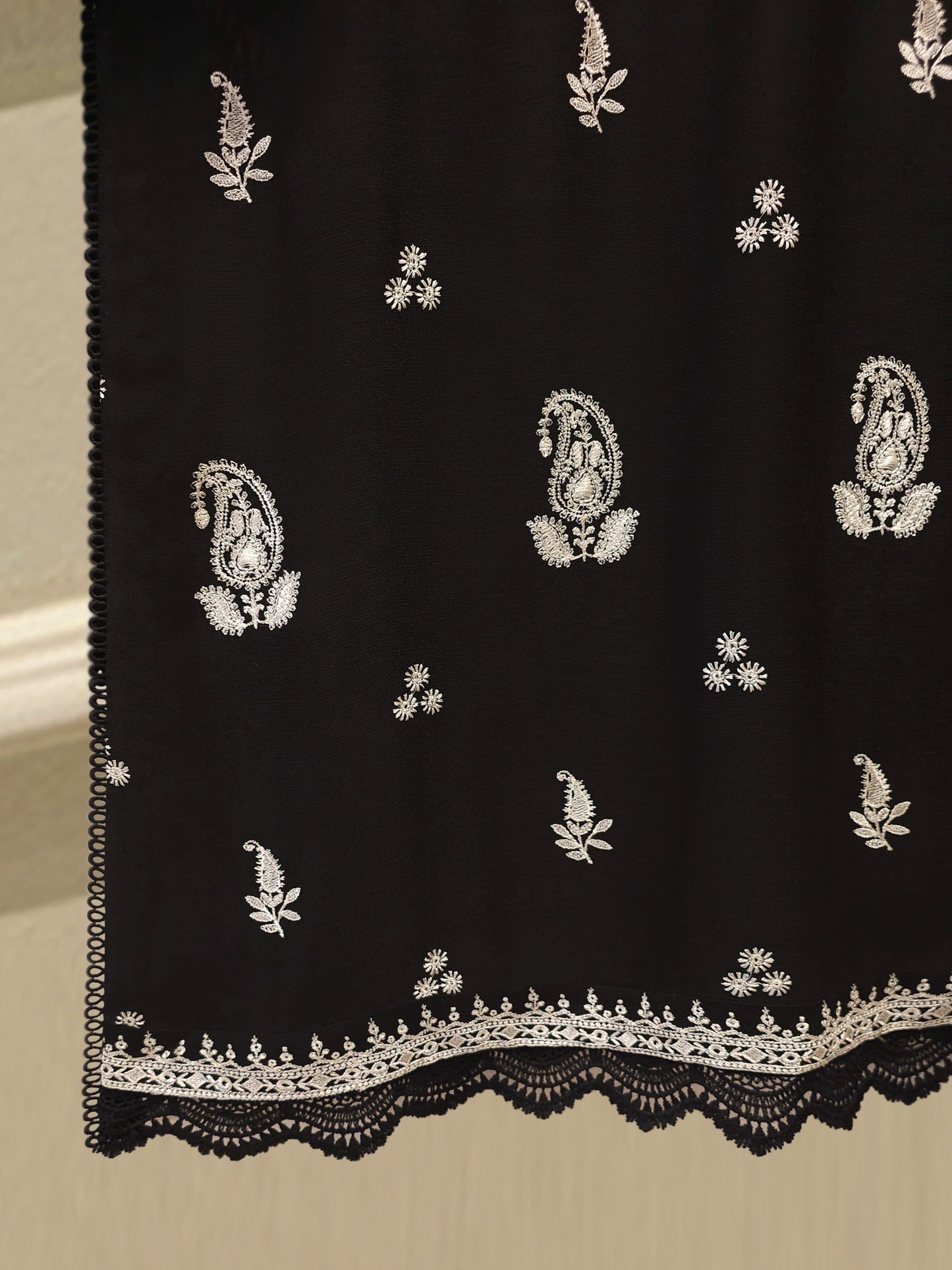 Pure Embroidered Cotton Net Suit | 3 Piece