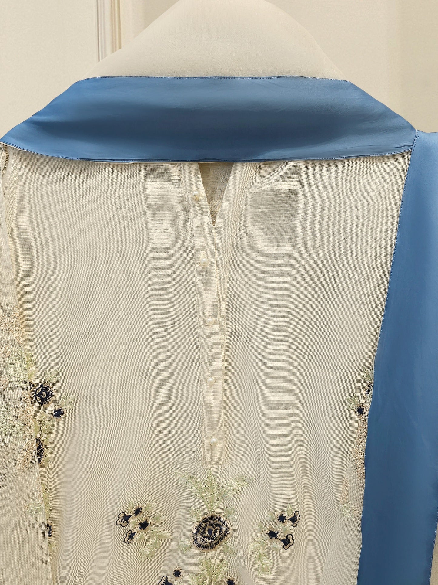 Pure Embroidered Cotton Net Suit | 3 Piece