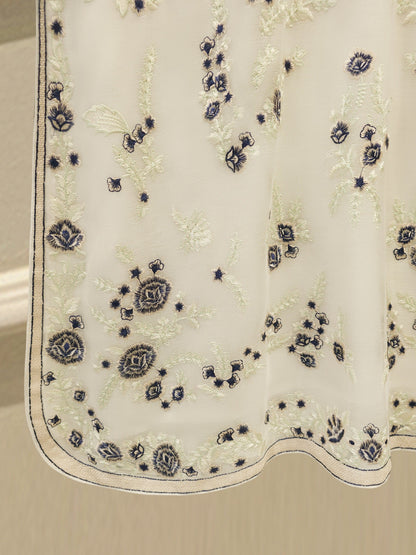 Pure Embroidered Cotton Net Suit | 3 Piece
