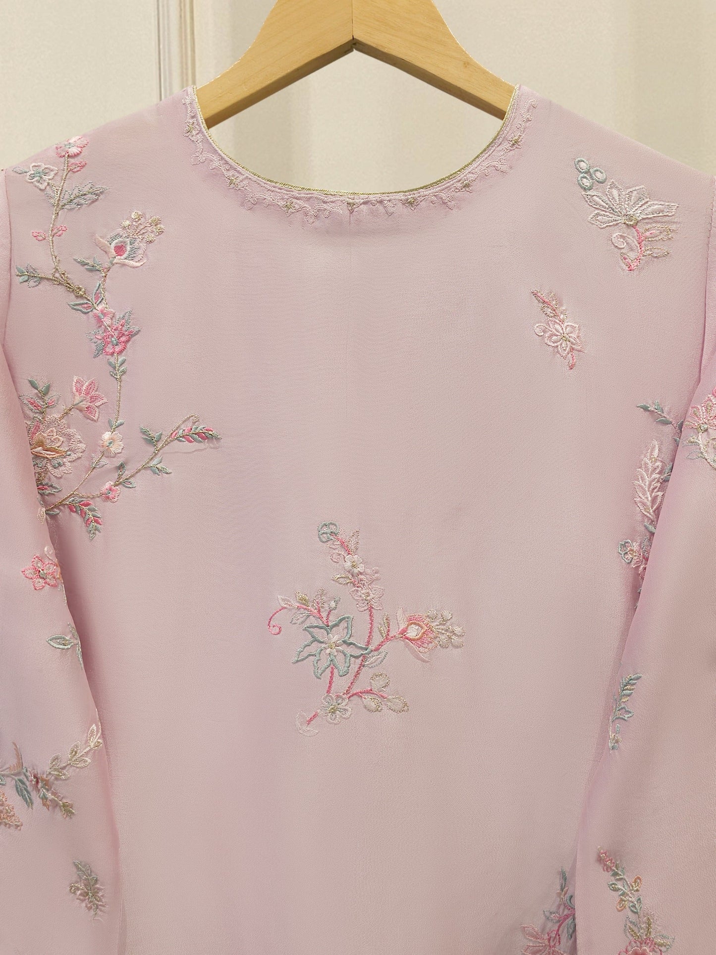 Pure Embroidered Sheesha Silk Shirt