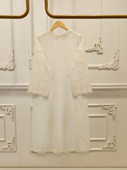3 Piece - Pure Embroidered Cotton Net Suit
