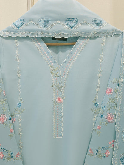 3 Piece - Embroidered Cambric Suit