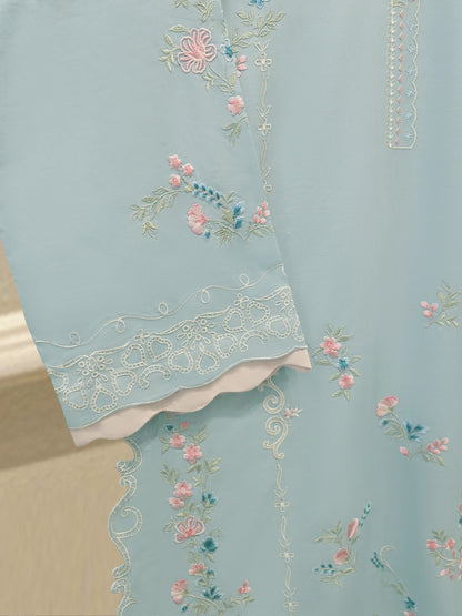 3 Piece - Embroidered Cambric Suit