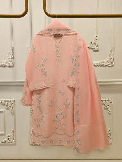 AGHA NOOR 3 Piece - Embroidered Cambric Suit