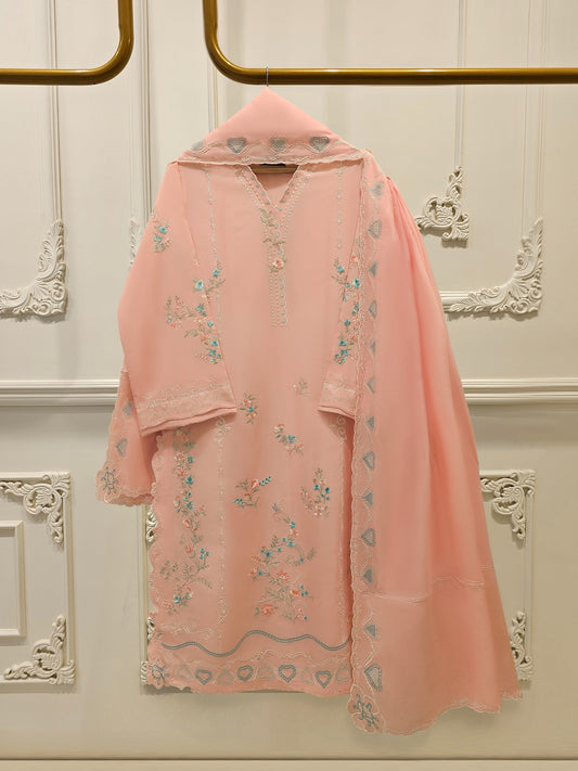AGHA NOOR 3 Piece - Embroidered Cambric Suit