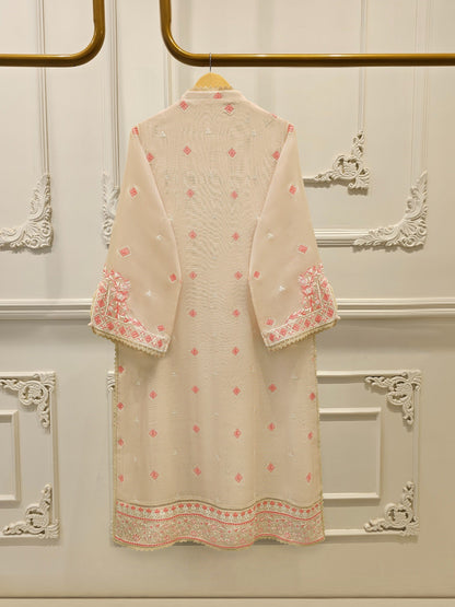 3 Piece - Pure Embroidered Cotton Net Suit