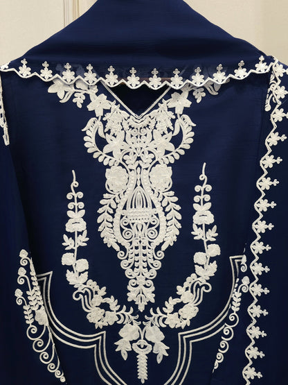 AGHA NOOR 3 Piece - Pure Embroidered Korean Silk Suit