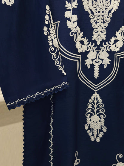 AGHA NOOR 3 Piece - Pure Embroidered Korean Silk Suit