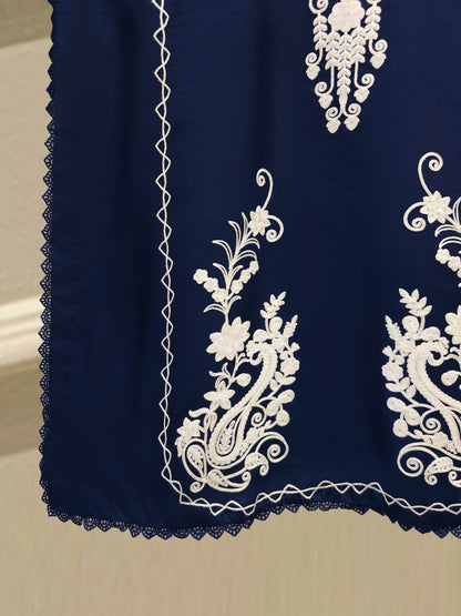AGHA NOOR 3 Piece - Pure Embroidered Korean Silk Suit