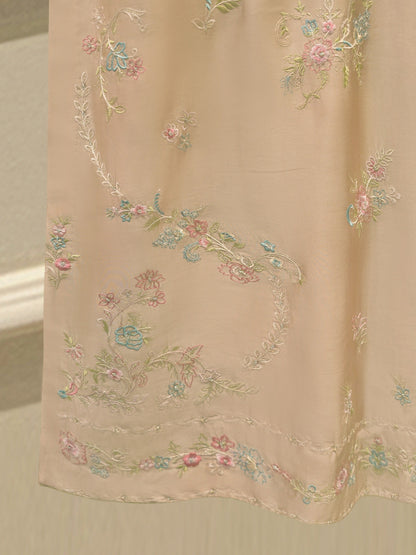 AGHA NOOR Pure Embroidered Sheesha Silk Shirt